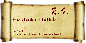 Ruzsicska Ildikó névjegykártya