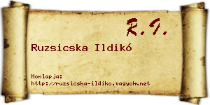 Ruzsicska Ildikó névjegykártya