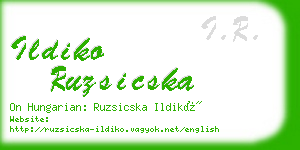 ildiko ruzsicska business card